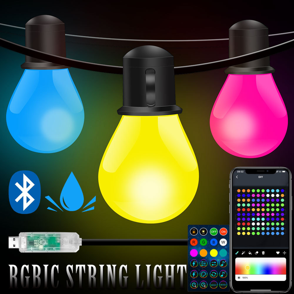 Smart Garden Festoon Lights - Smart WIFI and Bluetooth G40 LED
