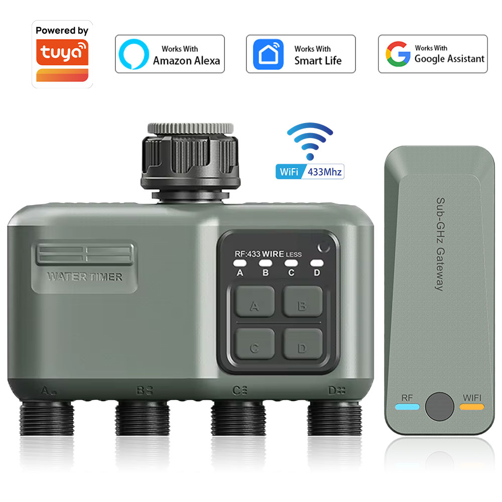 Smart Garden Hose - 4 Outlet Programmable Water Timer for