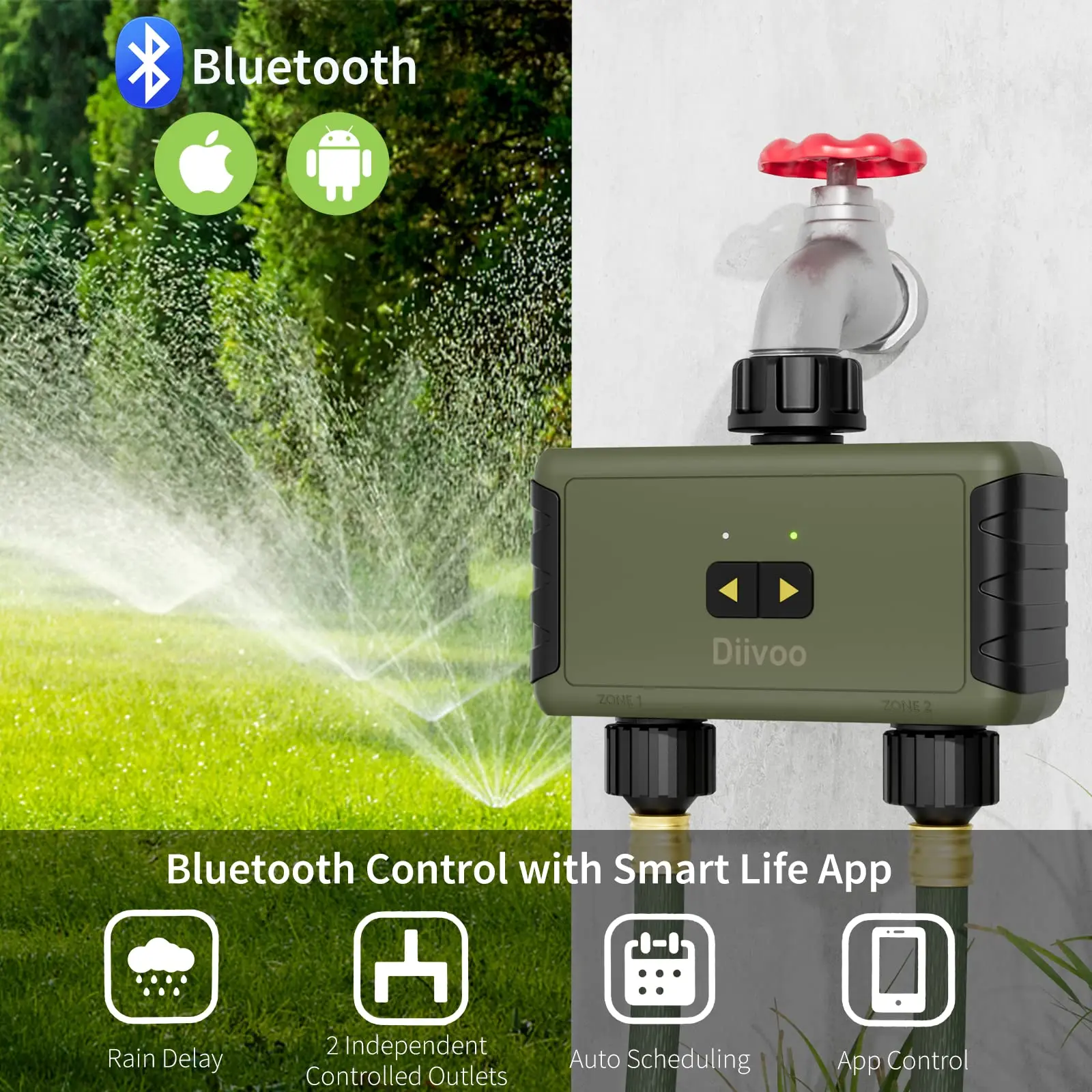 Diivoo Timed Sprinkler for Blu - огляд і ціна Smart Garden Hose